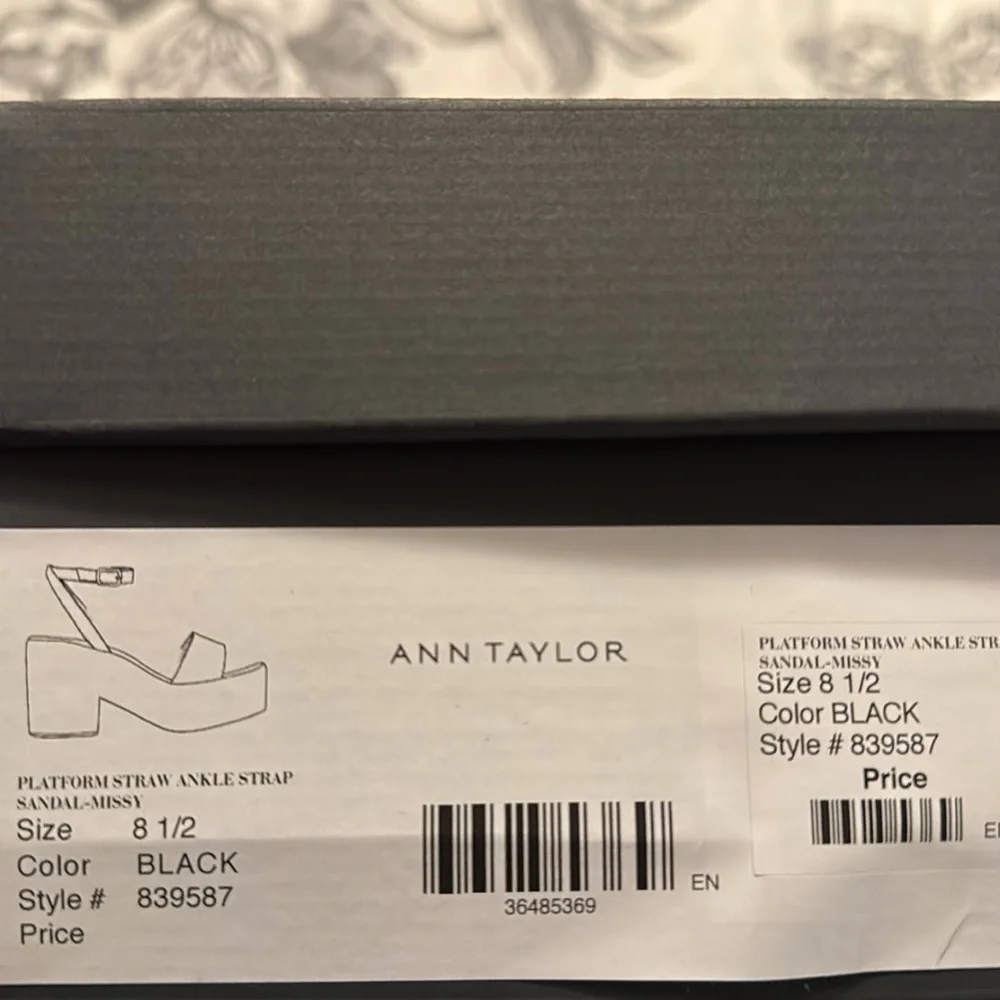 Ann Taylor Straw Platform Ankle Strap Sandals 839587